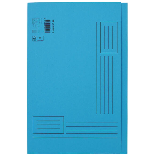 Vouwmap Quantore Folio ongelijke zijde 250gr blauw