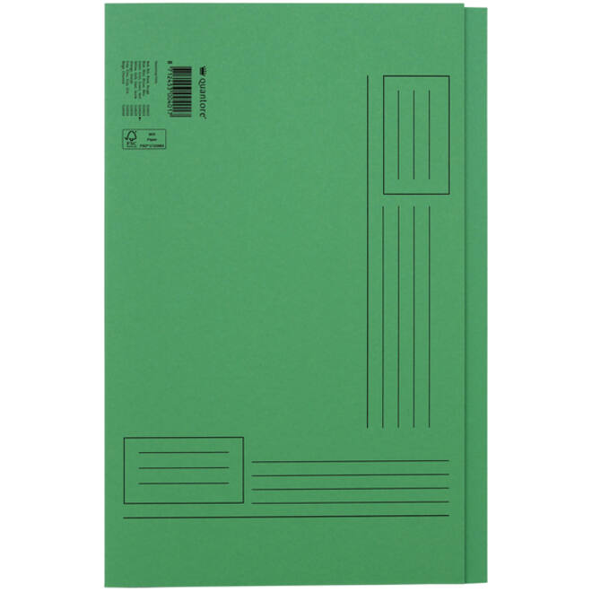 Vouwmap Quantore Folio ongelijke zijde 250gr groen
