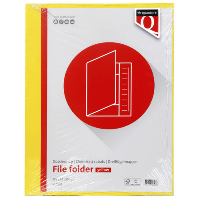 Dossiermap Quantore A4 300gr geel