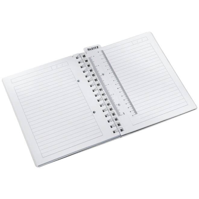Notitieboek Leitz WOW A5 spiraal PP lijn blauw