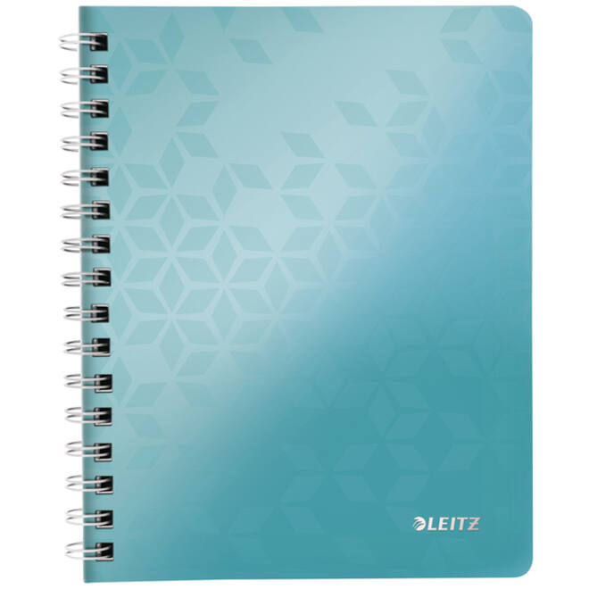 Notitieboek Leitz WOW A5 spiraal PP lijn ijsblauw