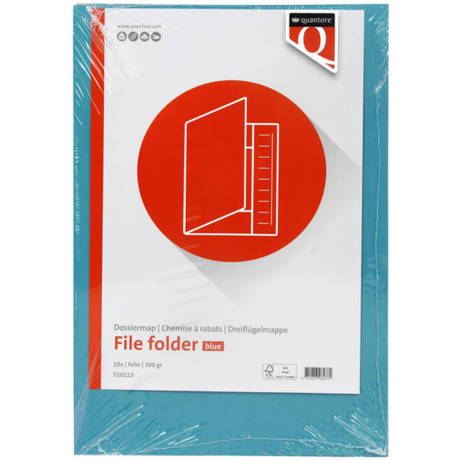 Dossiermap Quantore folio 300gr blauw