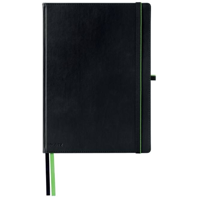 Notitieboek Leitz Complete A4 160blz 100gr lijn zwart