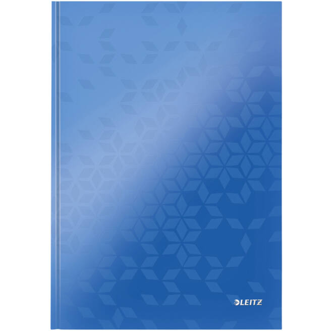 Notitieboek Leitz WOW A4 160blz 90gr lijn blauw