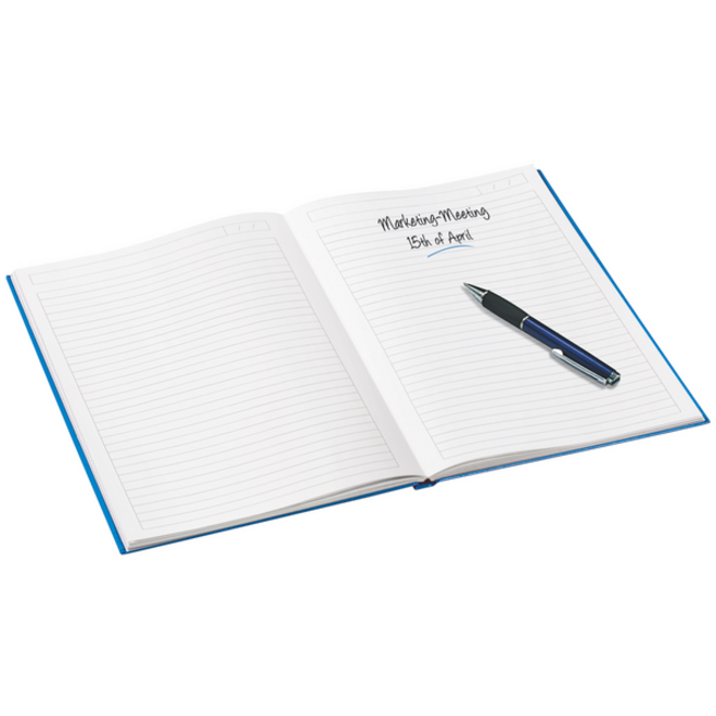 Notitieboek Leitz WOW A4 160blz 90gr lijn blauw