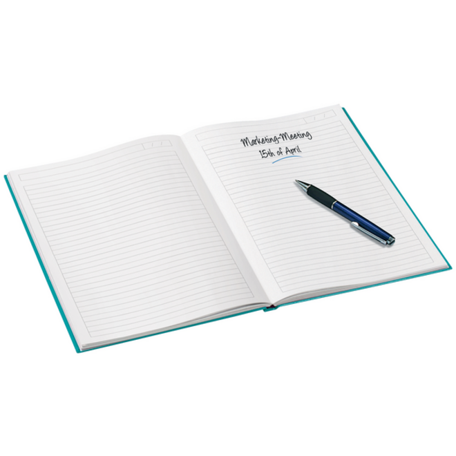 Notitieboek Leitz WOW A4 160blz 90gr lijn ijsblauw