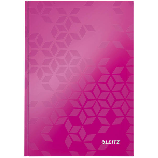 Notitieboek Leitz WOW A5 160blz 90gr lijn roze