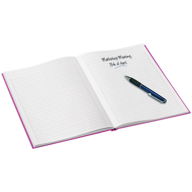 Notitieboek Leitz WOW A5 160blz 90gr lijn roze