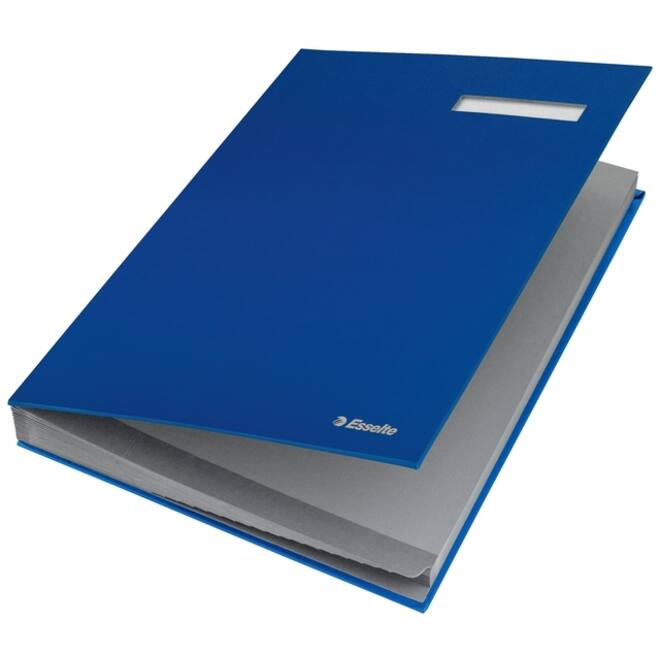 Vloeiboek Esselte karton 20 tabbladen blauw
