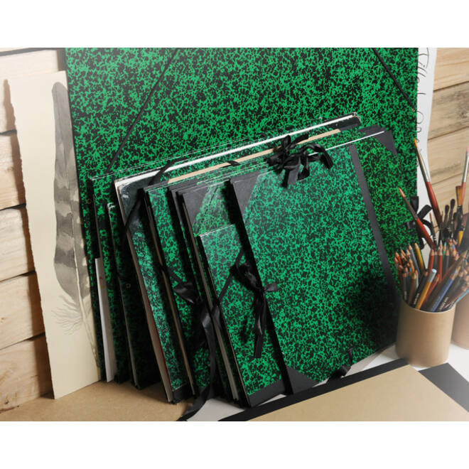 Tekenmap Canson studio 28x38cm 2 elastieken groen