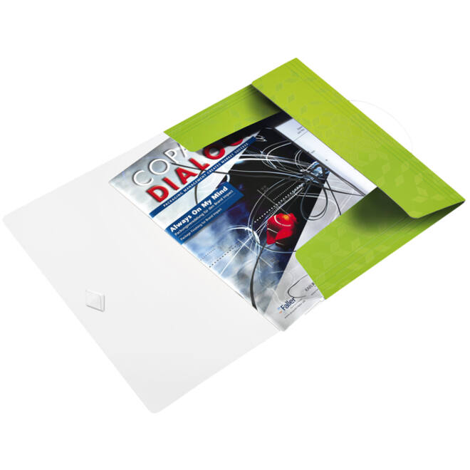 Elastomap Leitz WOW A4 3 kleppen PP groen