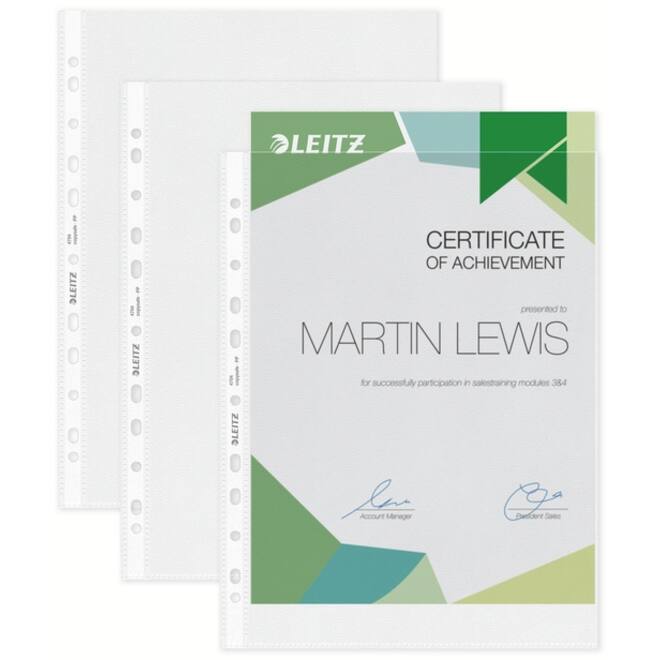 Showtas Leitz Premium 0.10mm PP A4 transparant 100 stuks