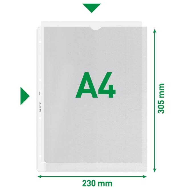 Showtas Leitz Premium met uitsnede copy safe 0.13mm PP A4 transparant 100 stuks
