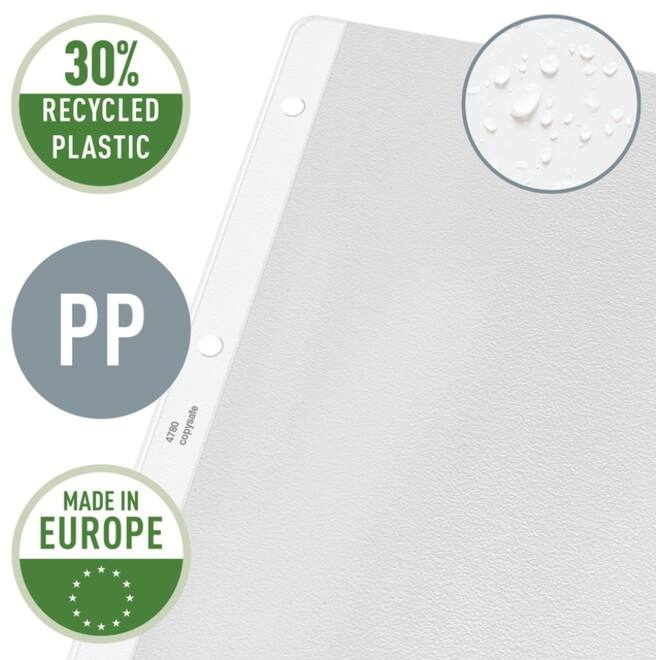 Showtas Leitz Premium met uitsnede copy safe 0.13mm PP A4 transparant 100 stuks