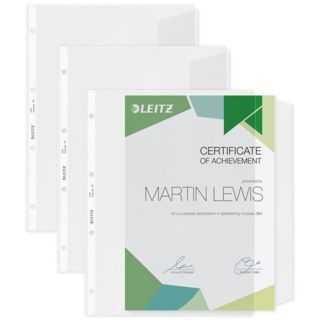Showtas Leitz Premium met klep copy safe 0.13mm PP A4 transparant 50 stuks