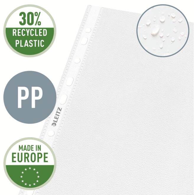 Showtas Leitz Premium standaard 11-gaats copy safe 0.085mm PP A4 transparant 100 stuks