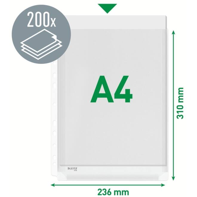 Showtas Leitz Premium copy safe 0.17mm PVC Expansievouw glashelder 10 stuks