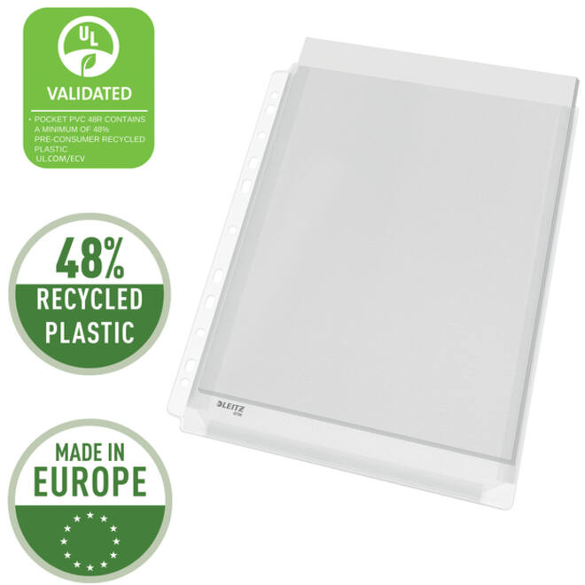 Showtas Leitz Premium copy safe 0.17mm PVC Expansievouw glashelder 10 stuks