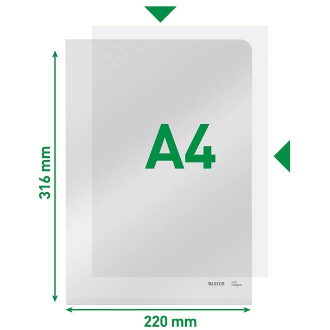 Insteekmap L-model Leitz Premium copy safe 0.15mm PVC A4 transparant 100 stuks