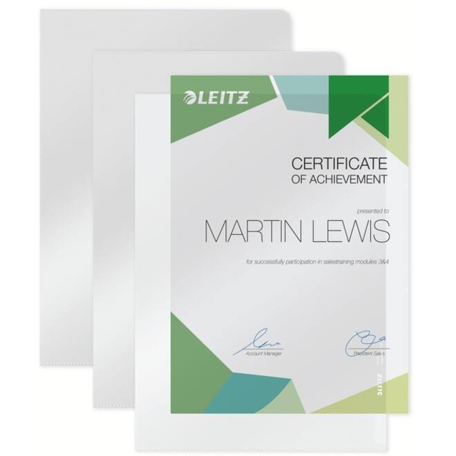 Insteekmap L-model Leitz Premium lasnaad copy safe 0.15mm PVC A4 transparant 100 stuks