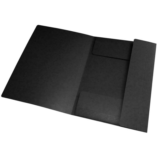 Elastomap Oxford Top File+ A4 3 kleppen 390gr zwart