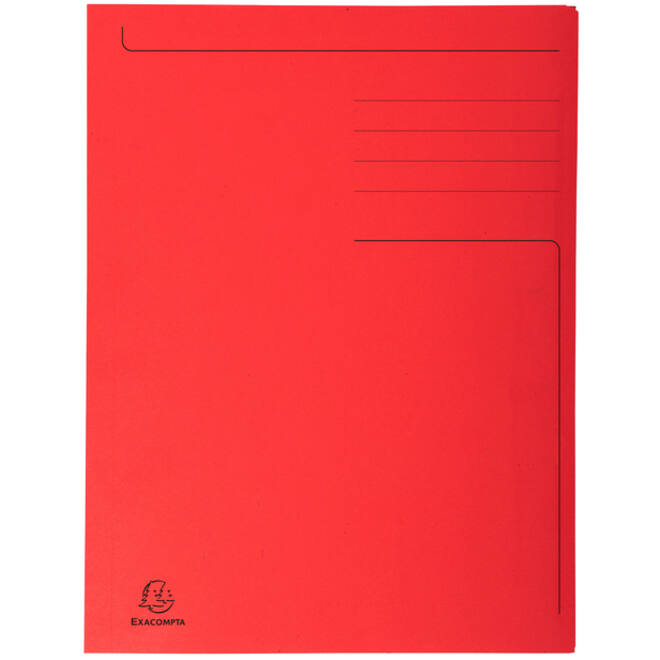 Dossiermap Exacompta Forever A4 3 kleppen 280gr rood