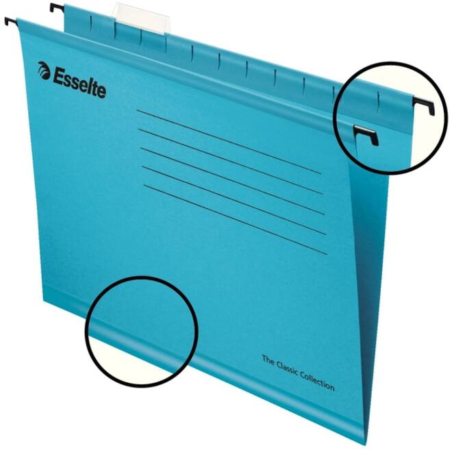 Hangmap Esselte Classic folio V-bodem 382x240mm blauw