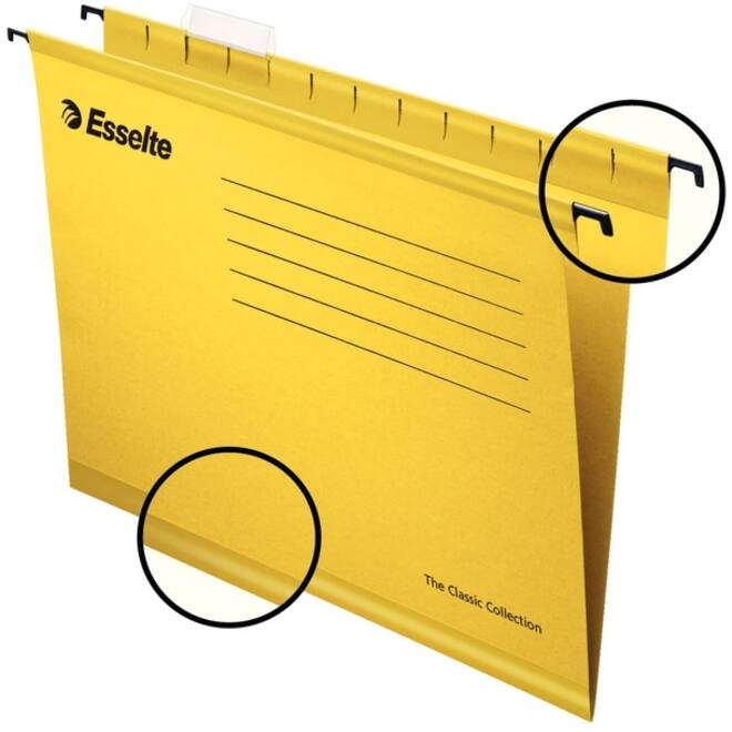 Hangmap Esselte Classic folio V-bodem geel