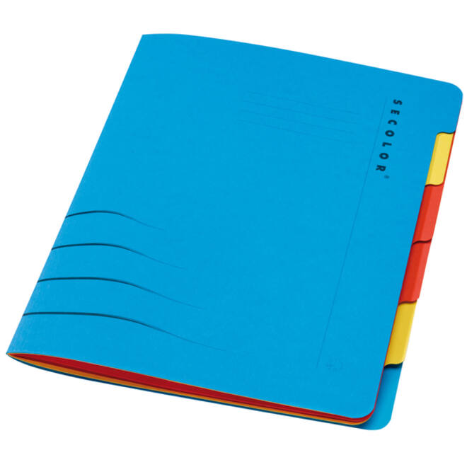 Sorteermap Secolor sixtab 6 tabbladen 270gr blauw