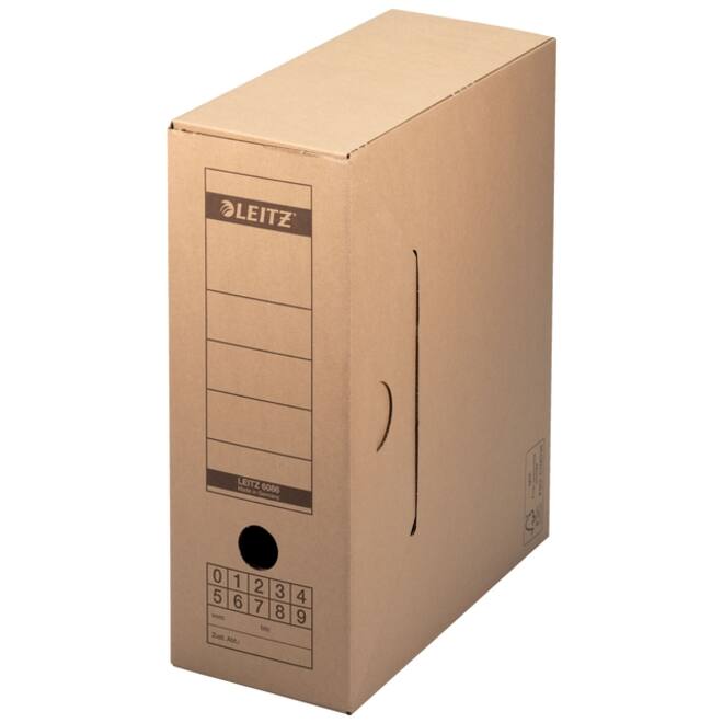 Archiefdoos met deksel Leitz Premium 120x275x325mm natuurbruin
