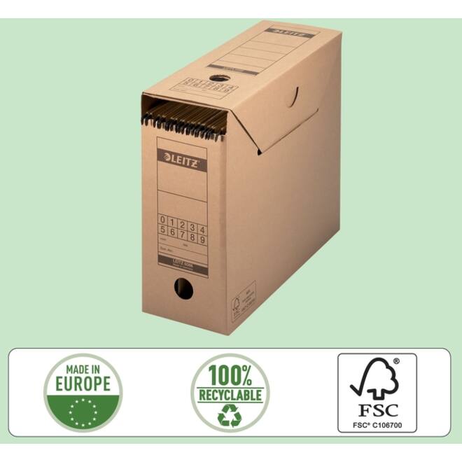 Archiefdoos met deksel Leitz Premium 120x275x325mm natuurbruin