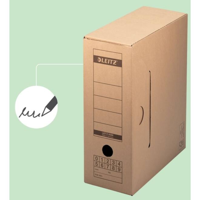 Archiefdoos met deksel Leitz Premium 120x275x325mm natuurbruin