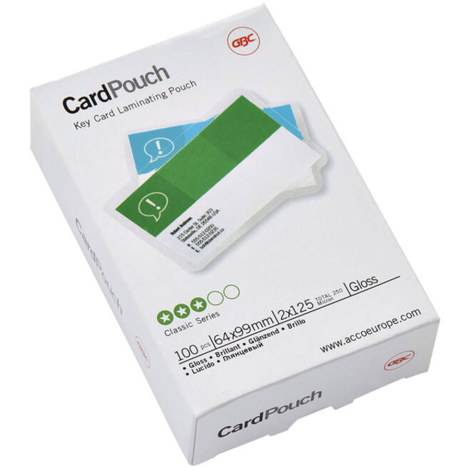 Lamineerhoes GBC keycard 64x99mm 2x125micron 100stuks