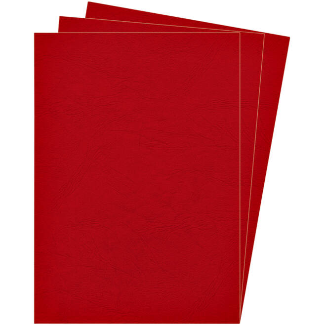 Voorblad Fellowes A4 lederlook rood 100stuks