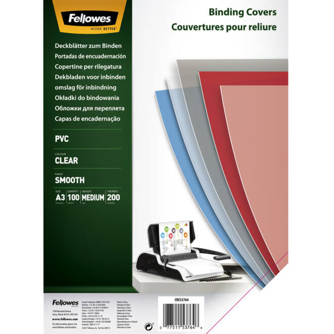 Voorblad Fellowes A3 PVC 200micron 100stuks