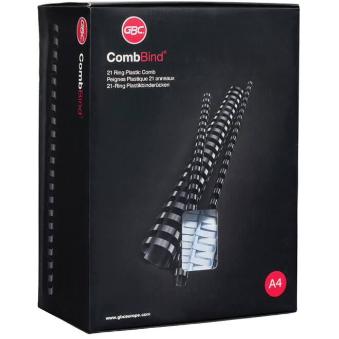Bindrug GBC 19mm 21rings A4 wit 100stuks