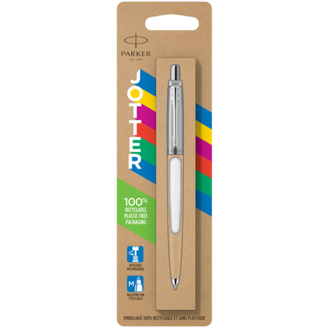 Balpen Parker Jotter Original white CT medium blister à 1 stuk