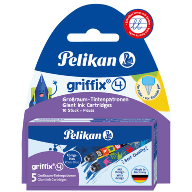 Inktpatroon Pelikan Griffix blauw op blister