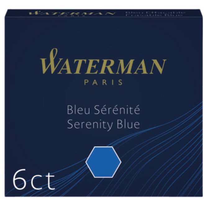 Inktpatroon Waterman internationaal Florida blauw pak à 6 stuks
