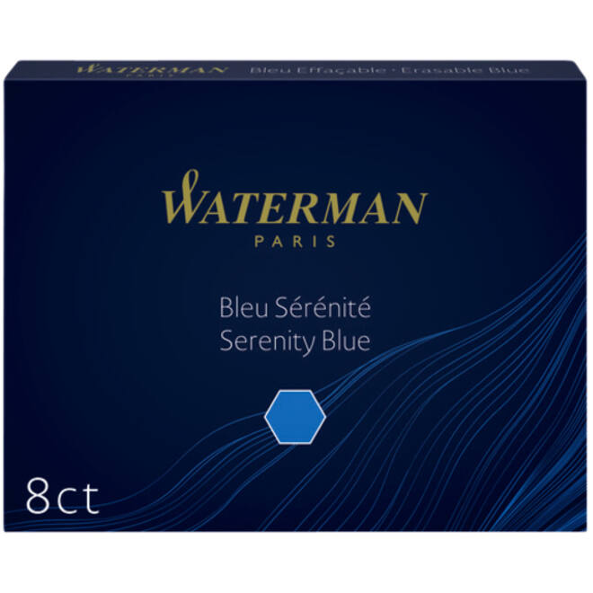 Inktpatroon Waterman nr 23 lang blauw pak à 8 stuks