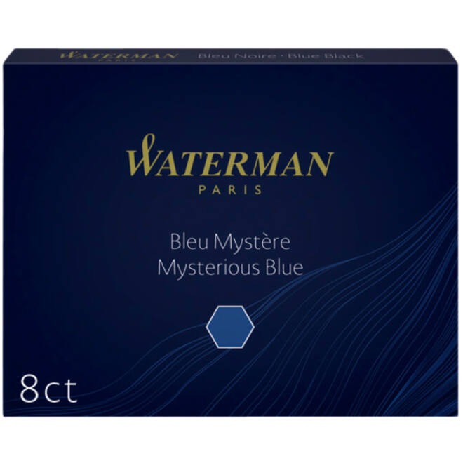 Inktpatroon Waterman nr 23 lang blauwzwart pak à 8 stuks