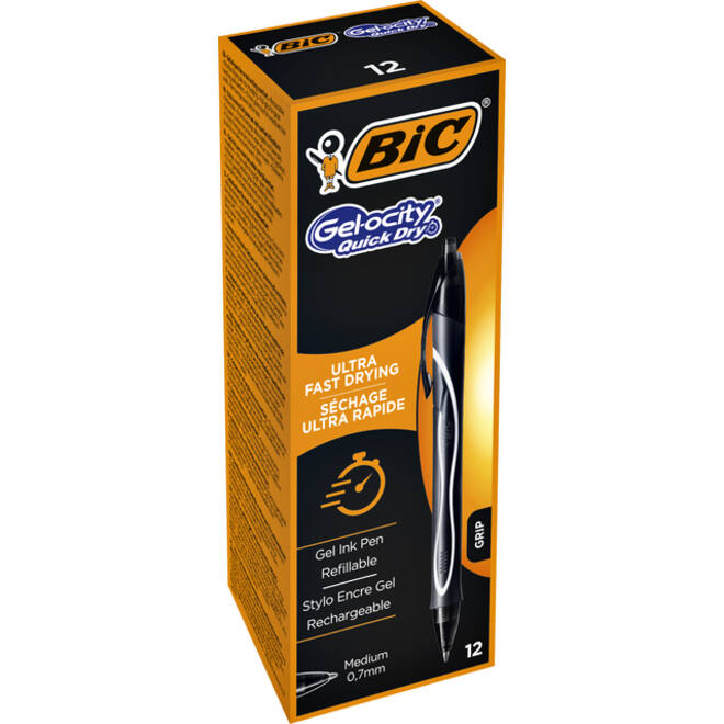 Gelschrijver Bic Gel-ocity quick dry medium zwart