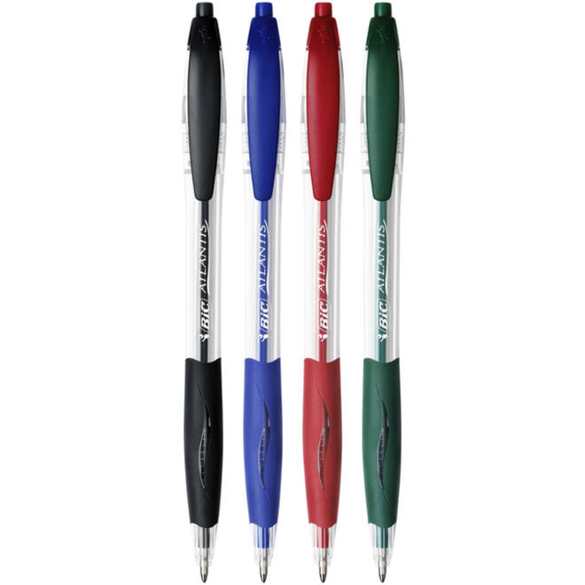 Balpen Bic Atlantis classic grip clic medium blauw