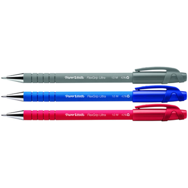 Balpen Paper Mate Flexgrip Ultra stick medium zwart