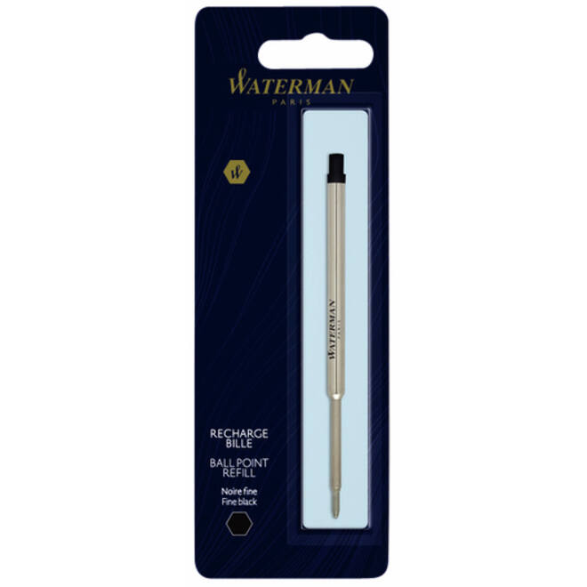 Balpenvulling Waterman fijn zwart blister à 1 stuk