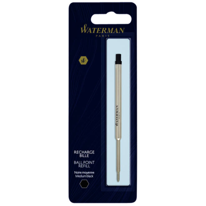 Balpenvulling Waterman medium zwart blister à 1 stuk