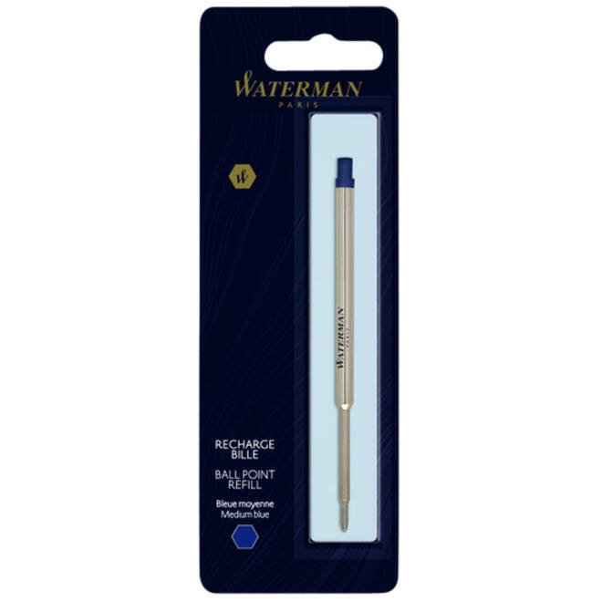 Balpenvulling Waterman medium blauw blister à 1 stuk