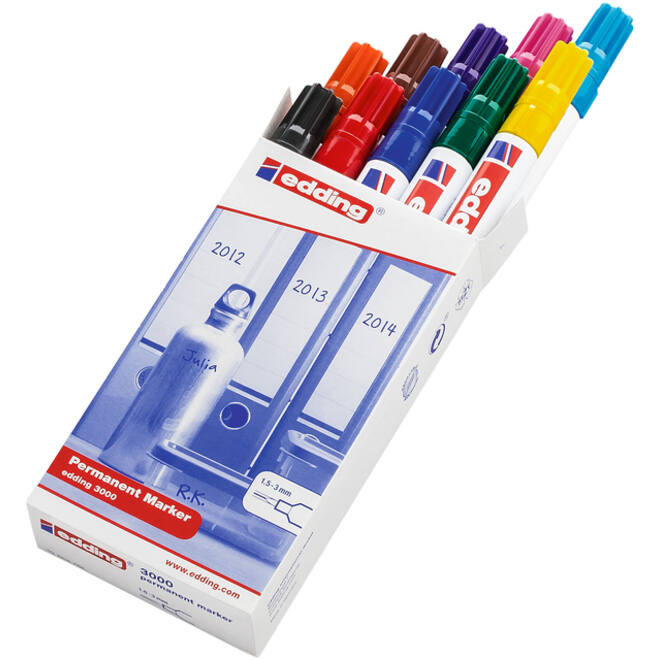Viltstift edding 3000 rond 1.5-3mm assorti doos à 10 stuks