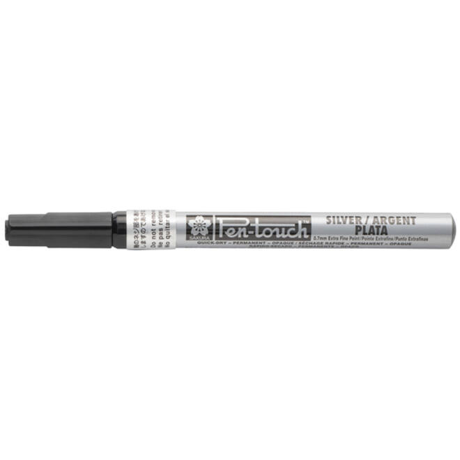 Viltstift Sakura pen-touch EF zilver 1-2mm