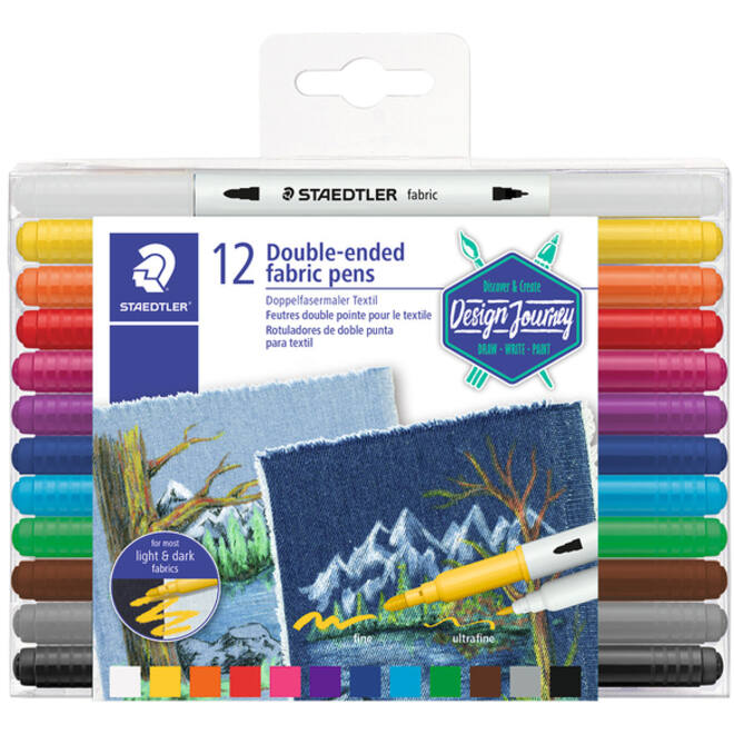 Viltstift Staedtler 3190 textiel duo ass